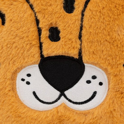 Panter dierkussens voor kinderen, set van 2, geel, pluche, 30 x 11 x 30 cm