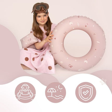 Sipo - Zwemaccessoiresset - Zwembandjes & Zwemband - voor Kinderen 3-6 Jaar - Opblaasbare Zwemvleugels - Zwemring Kind - Zwemhulpmiddel - Geschikt voor 15-30 kg - Zwemaccessoires voor Peuters - PVC - Roze