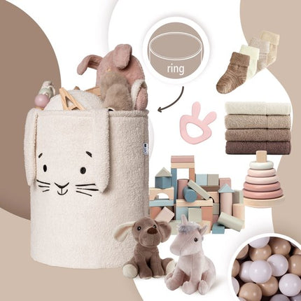 Sipo Opbergmand XL met trekkoord 43 liter 35 x 35 x 45 cm crème