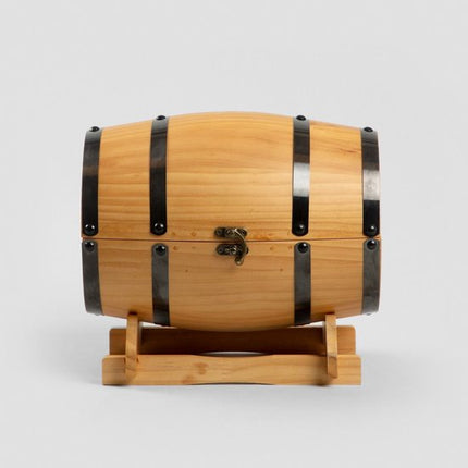 Homla - Gomera Whiskey Set - 4 Delig - Whisky Set met Houten Vat Design - Whiskey Glazen Set met Koelstenen & Tang - Luxe Cadeauset voor Whisky Liefhebbers - Bruin