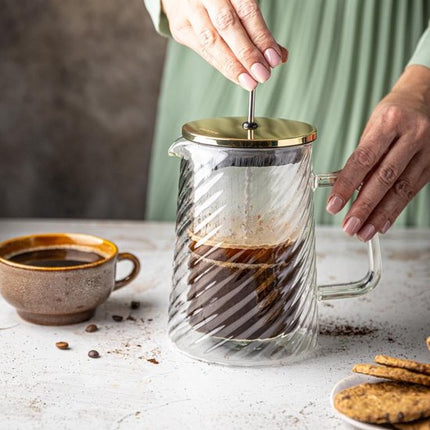 Klausberg Piston Koffie-/Thee Zetter - Glas - 600ml - Theepress | theemaker| theezetter| French press voor koffie en thee