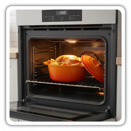 Hage - 4-Delig Gietijzeren Keukenset - Braadpan 5L 26 cm met Deksel & Koekenpan 20 cm - 2 Zout- en Pepermolens 100 ml - Geëmailleerd - Inductie, Gas & Oven - Keramische Maalschijven - Oranje