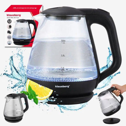 Klausberg KB-9003 - Waterkoker - 1.2 liter - Zwart - 1630 watt