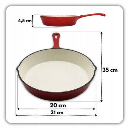 Hage - 3-Delig Keukenset - Braadschaal Gietijzer - Ovenschotel 3,5 L - Geëmailleerde Bakvorm voor Oven - Rechthoekige Vlees- en Gebakschaal - Stevige Ovenvorm met Handgrepen - Warmtebehoudend - Rood
