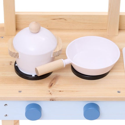 Atmosphera Kids Houten Keuken - Volledig uitgerust houten keukenimitatiespel - Met accessoires