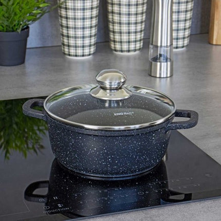 Kinghoff kleine braadpan met aromaknop, 16 cm, 1,3 liter, marmerlaag