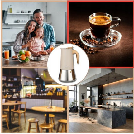 Klausberg Steel Espresso Koffiezetapparaat 600 ml - Inductie Moka Pot Roestvrijstaal - Koffiepercolator voor Espresso - Geschikt voor Inductie, Gas en Elektrisch - Model KB 7997