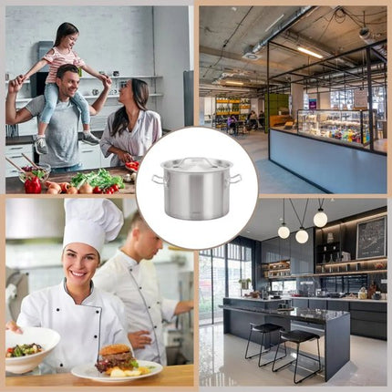 Kookpan - Catering Pan - Grote Soeppan met Deksel - Stockpot - Inductie Geschikt - voor Soep, Pasta & Stoofgerechten - 17L - Ø32 cm - RVS