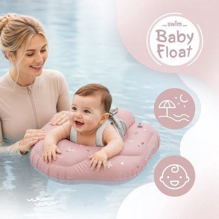 Sipo - Swim Pro - Baby Zwemband met Zitje - Opblaasbare Zwemtrainer Baby - Baby Float met Veiligheidsgordels - Zwemring voor Baby & Peuter 6-36 Maanden - 11-18 kg - 70 x 48 cm - Roze