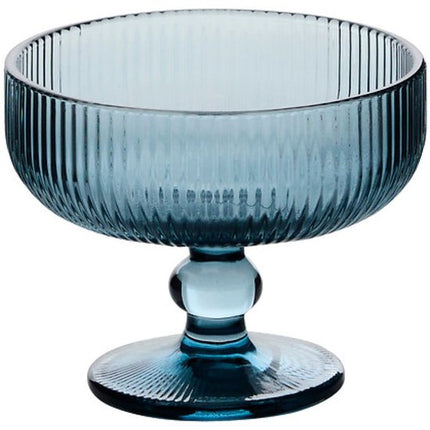 IJsschaal - IJsbeker - IJscoupe - Set van 6 - Glazen Dessertkom - Kom voor IJs, Desserts, Fruit & Snacks - Vaatwasserbestendig - 340 ml - Blauw
