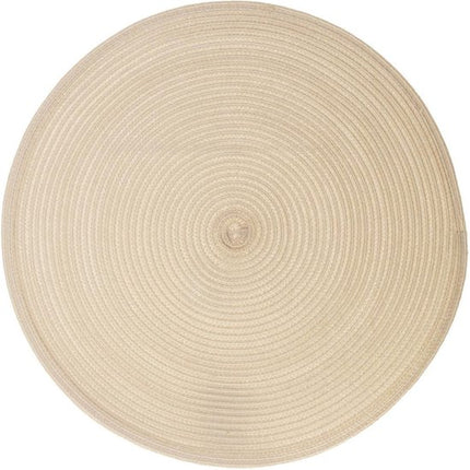 Secret de Gourmet ronde placemat - Set van 4x stuks - beige - gevlochten kunststof - Dia 38 cm - Onderleggers