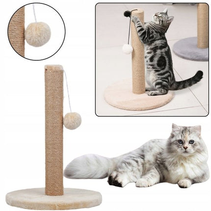 Kattenkrabpaal Toren Jasbruin 40cm - Krabpaal met Sisal en Pompon