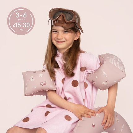 Sipo - Zwemaccessoiresset - Zwembandjes & Zwemband - voor Kinderen 3-6 Jaar - Opblaasbare Zwemvleugels - Zwemring Kind - Zwemhulpmiddel - Geschikt voor 15-30 kg - Zwemaccessoires voor Peuters - PVC - Roze