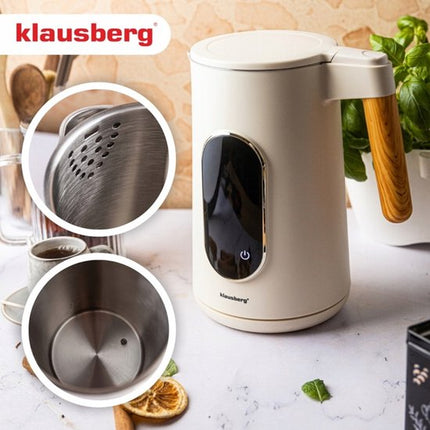 KLAUSBERG KB-9005 Elektrische Waterkoker 1,7 Liter – RVS 304 – Touch Display – Temperatuurregeling – 2200W