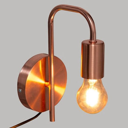 Keli Wandlamp - Industriële Wandverlichting - Set van 2 - Moderne Binnenlamp - met E27 Fitting - Metaal - Ø12 cm - Koper