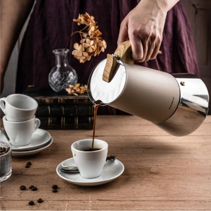 Klausberg Steel Espresso Koffiezetapparaat 600 ml - Inductie Moka Pot Roestvrijstaal - Koffiepercolator voor Espresso - Geschikt voor Inductie, Gas en Elektrisch - Model KB 7997