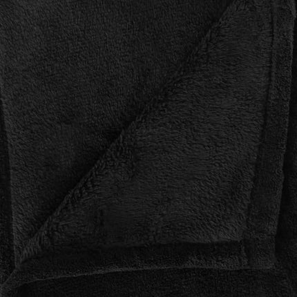 Atmosphera Plaid deken - 2x - zwart - polyester - 130 x 180 cm - Bankdeken - Fleece plaid