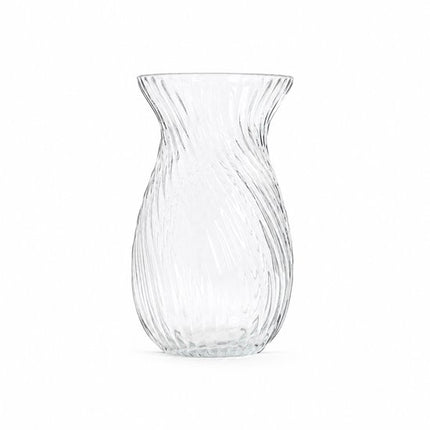 Homla - Vaas - Bloemenvaas - Moderne Decoratieve Vaas - Geribbelde Glazen Vaas - Fluted Design voor Verse Bloemen & Droogbloemen - Ø12 x 20.5 cm - Transparant