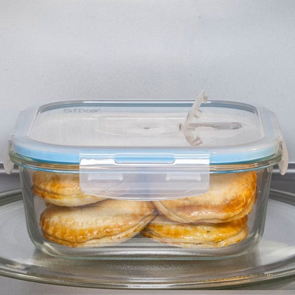 5Five Vershoudbakje met deksel - glas - luchtdicht - met clips - 14 x 10 x 5 cm - 0.73 L