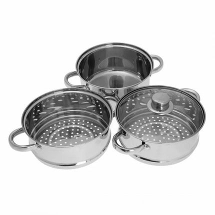 Kinghoff stoompan KH-3321 met glazen deksel, 20 cm, rvs