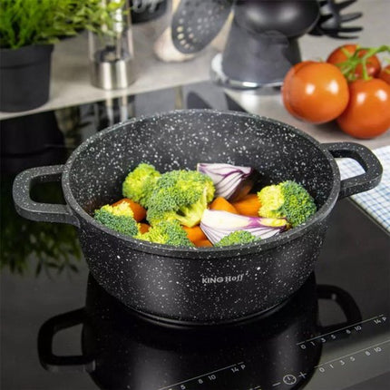 Kinghoff kleine braadpan met aromaknop, 16 cm, 1,3 liter, marmerlaag