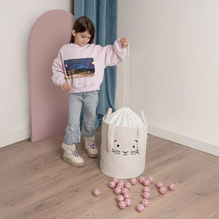 Sipo Opbergmand XL met trekkoord 43 liter 35 x 35 x 45 cm crème