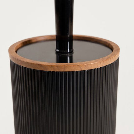 Homla - Diall Toiletborstel - Badkameraccessoire - WC Borstel met Houder - Hygiënische Toiletborstel Badkamer - Moderne WC Accessoires - Duurzame Toiletborstel - Kunststof - 10.5 x 10.5 x 33.5 cm - Zwart