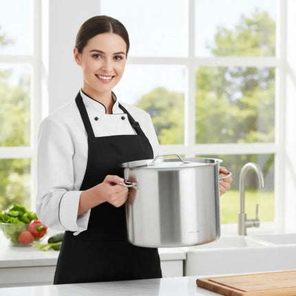Kookpan - Catering Pan - Grote Soeppan met Deksel - Stockpot - Inductie Geschikt - voor Soep, Pasta & Stoofgerechten - 24L - Ø36 cm - RVS