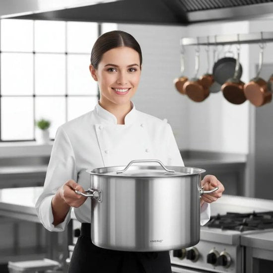 Kookpan - Catering Pan - Extra Grote Soeppan met Deksel - Stockpot - Inductie Geschikt - voor Soep, Pasta & Stoofgerechten - 58L - Ø50 cm - RVS