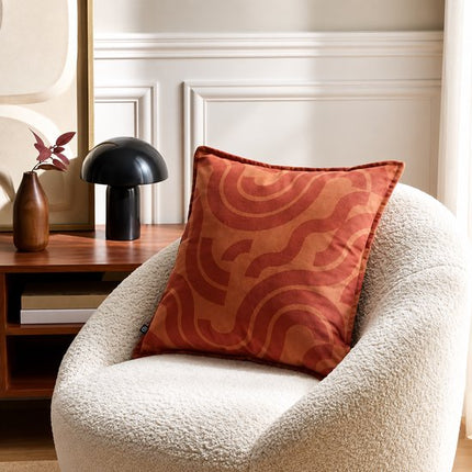 Bedkussen - Decoratief Kussen - Sierkussen Set van 2 - Fluweelzachte Polyester - Afneembare Hoes - Rits - Wasbaar - Binnengebruik - Voor Bed, Bank en Fauteuil - Woonkamerdecoratie - 45 x 45 cm - Terracotta