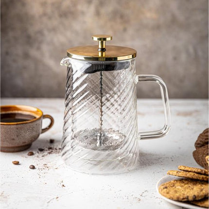 Klausberg Piston Koffie-/Thee Zetter - Glas - 600ml - Theepress | theemaker| theezetter| French press voor koffie en thee