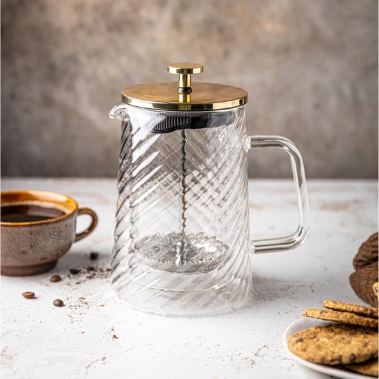 Klausberg Piston Koffie-/Thee Zetter - Glas - 600ml - Theepress | theemaker| theezetter| French press voor koffie en thee