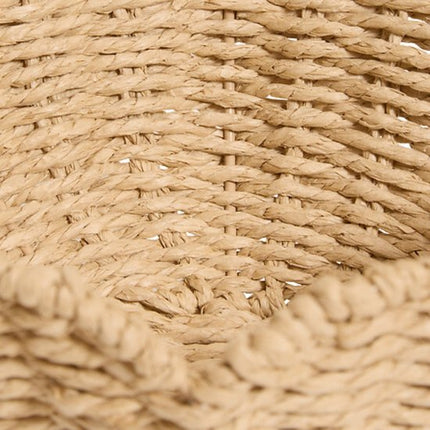 Decoratieve Schaal - Woonschaal - Sierplateau - Decoratieve Schaal met Festoenrand - Papieren Opbergschaal - Landelijke Decoratieschaal - Binnengebruik - Ø23.5 x 14 cm - Beige
