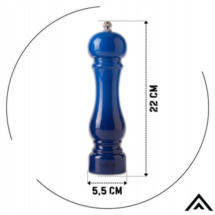 Hage - 3-Delig Keukenset - Gietijzeren Koekenpan 20 cm & Braadpan 5L met Deksel - 2 Handmatige Zout- en Pepermolens 100 ml - Geëmailleerd - Inductie, Gas & Oven - Blauw