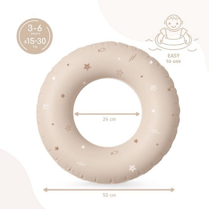 Opblaasbare zwemband voor kinderen 3-6 jaar, 50 cm, beige