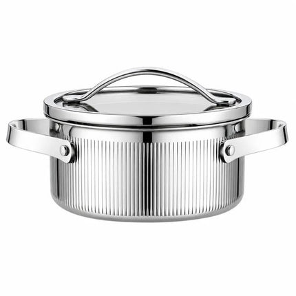 Vcasa kookpan 16 cm met deksel, 1,5 liter, 304 rvs, tri-ply, geschikt voor alle warmtebronnen