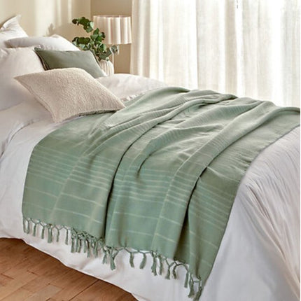 Atmosphera - Plaid Anjali Terracotta - 160 x 220 cm Met Franjes - Rayon