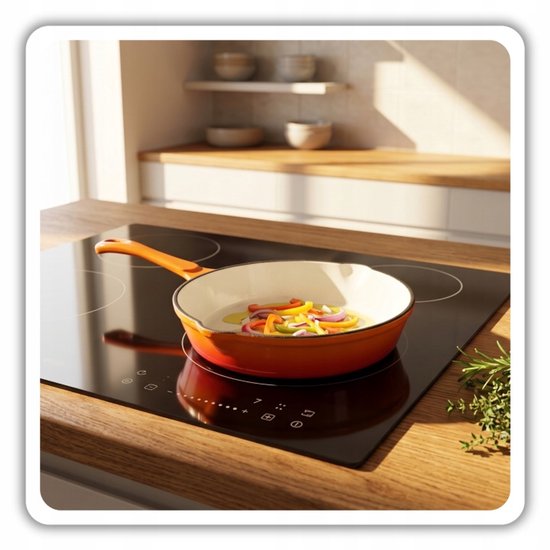 Hage - 4-Delig Gietijzeren Keukenset - Braadpan 5L 26 cm met Deksel & Koekenpan 20 cm - 2 Zout- en Pepermolens 100 ml - Geëmailleerd - Inductie, Gas & Oven - Keramische Maalschijven - Oranje