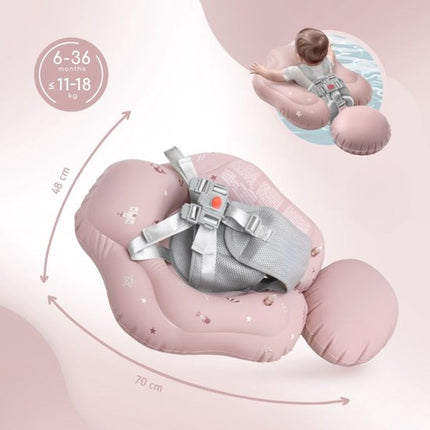 Sipo - Swim Pro - Baby Zwemband met Zitje - Opblaasbare Zwemtrainer Baby - Baby Float met Veiligheidsgordels - Zwemring voor Baby & Peuter 6-36 Maanden - 11-18 kg - 70 x 48 cm - Roze