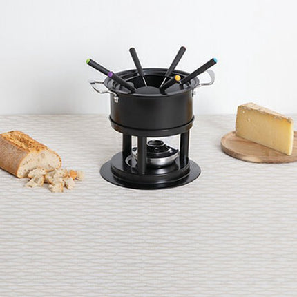 Five Fondueset - 6 personen - zwart - chocoladefondue - kaasfondue - D19 cm