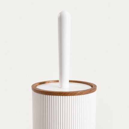 Homla - Diall Toiletborstel - Badkameraccessoire - WC Borstel met Houder - Hygiënische Toiletborstel Badkamer - Moderne WC Accessoires - Duurzame Toiletborstel - Kunststof - 10.5 x 10.5 x 33.5 cm - Wit