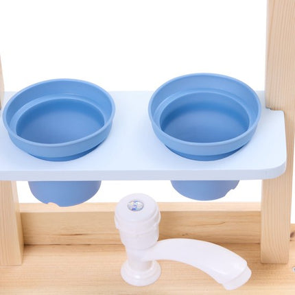 Atmosphera Kids Houten Keuken - Volledig uitgerust houten keukenimitatiespel - Met accessoires