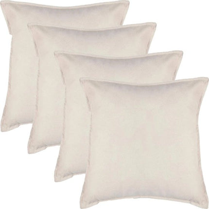 Atmosphera sierkussens Sophia - set van 4 - 52 x 52 cm - ivoorwit - met rits