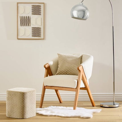 Pouf Selia carré 35x35cm ivoire