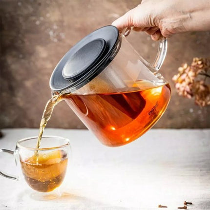 Kinghoff theekan van borosilicaatglas met infusie-inzet, 1 liter