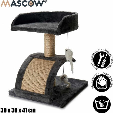 Mascow Krabpaal voor Katten - Boomstructuur - Grijs/Hout - 33x30,5x40cm