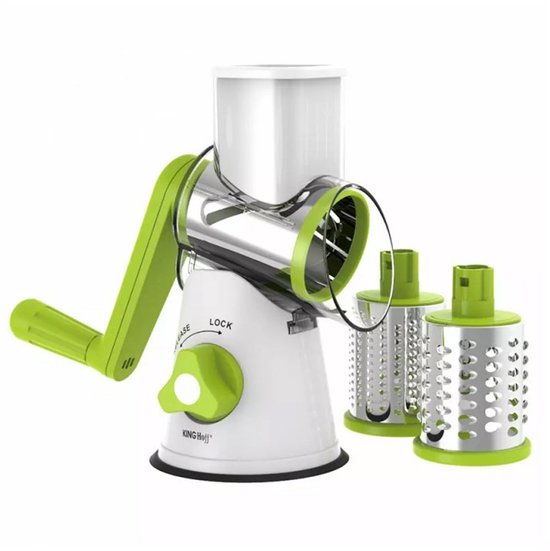 Kinghoff KH-1652 - Multifunctionele Trommelrasp - Roestvrij staal - 3 Verwisselbare Messen