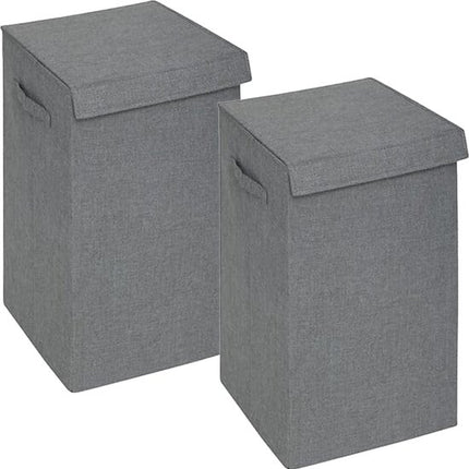 5Five Eureka sorteer wasmand 2x - 74 liter - grijs - met afsluitklep