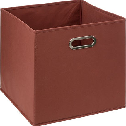 5Five Opbergmand/kastmandje - Steenrood - 31 x 31 x 31 cm - 29 liter - Vakkenkast manden - Stof met versterkte bodem - Opvouwbaar