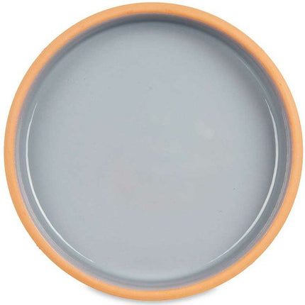 La Dehesa Tapas serveerschaal - 2x stuks - terracotta - grijs - D23 x H4 cm - hapjes serveren - ovenschaal - rond